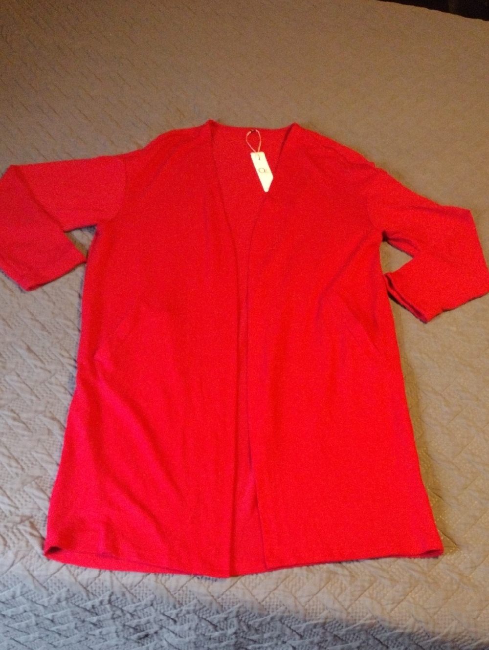 Women’s Open-Front Red Cardigan Sweater